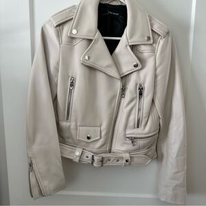 Zara Cream Faux Leather Jacket